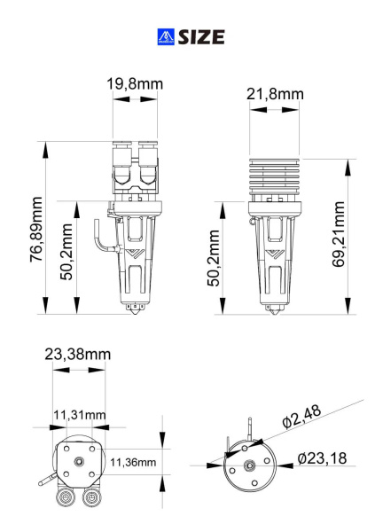 Хотенд Goliath Air, 24В, 1.75мм